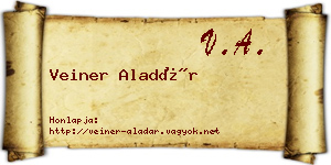 Veiner Aladár névjegykártya
